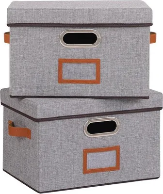 Obrázek produktu pro Polstrovaný organizér na oblečení a knihy – 32 x 23 x 20 cm – 2 ks – šedý