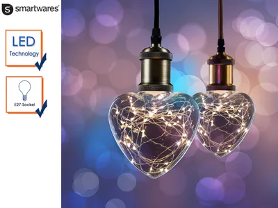 Produktbild von XQ-lite LSO-04031 LED Leuchtmittel STARRY herzförmig E27 1,5W warmwe, 1,5 W, 7 W, E27, 50 lm, 15000 h, Warmweiß