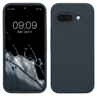 Produktbild von kwmobile Handyhülle für Google Pixel 9a Hülle, für Pixel 9a Case - Hülle Silikon - kabelloses Laden - Dunkler Schiefer