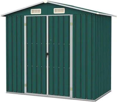 Obrázek produktu pro Sklad na nářadí – Zahradní domek – Úložný prostor – Větrání s roletami – 205 x 129 x 183 cm – Zelená barva