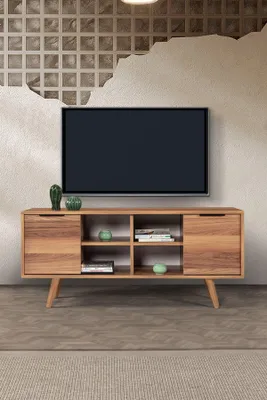 Image de Skye Decor, support TV de haute qualité en noyer, 130 cm, 100% mélaminé | 12345