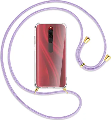 Produktbild von Handykette Backcover-Schutzhülle mit Band (Metall goldfarben) für Xiaomi Redmi 8 - violett