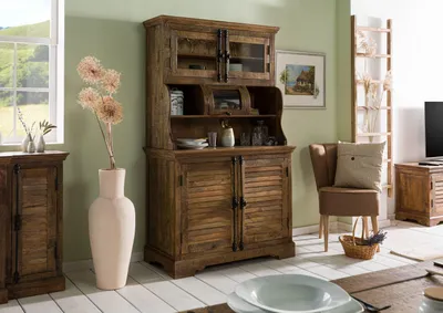 Produktbild von MASSIVMOEBEL24 Buffet Mango 110x55x190 dunkelbraun geölt RODEZ #153