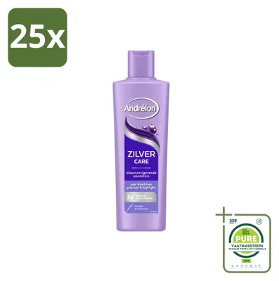 Productafbeelding van 25 x Andrélon Zilver Care Shampoo - 250 ml - Grote verpakking - 25 stuks
