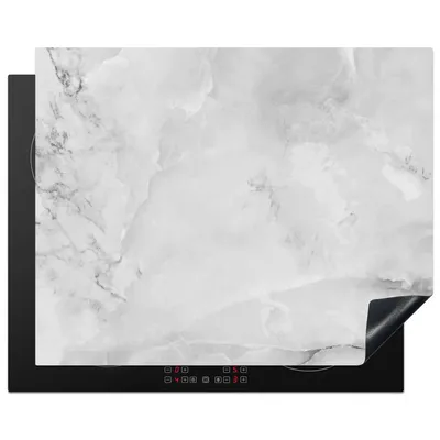 Obrázok produktu pre KitchenYeah® Kryt varnej dosky mramor - kameň - biely - sivý - mramorový vzhľad, 65x52cm, kuchynská dekorácia, keramický kryt varnej dosky, kryt varnej dosky