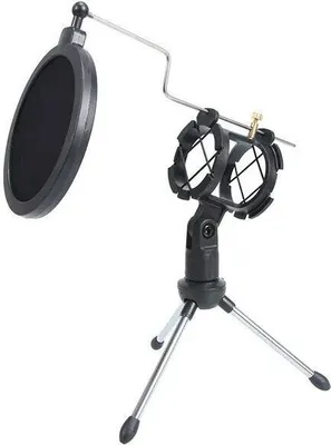 Produktbild von Mikrofonständer F9 Serie, klappbar, mit Anti-Shake-Halterung und integriertem Pop-Filter, neigungsverstellbar