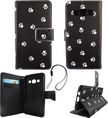 Produktbild von Handyhülle Tasche für Handy Samsung Galaxy A3 2015 Polka Dot Hundepfoten