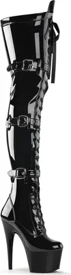 Produktbild von ADORE-3028 Damen Boots von Pleaser, Schwarz Lack , EU 43, US 13