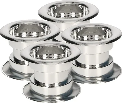 Produktbild von KOTARBAU® 4er Set Luftgitter Rund Chrom aus Kunststoff für Badezimmertüren