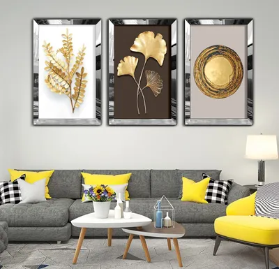 Obrázek produktu pro Wallity, Huhu403 - 50 x 70, Dekorativní obraz z MDF plexiskla (3 kusy), Vícebarevný, 100 % MDF, 50 x 70 cm