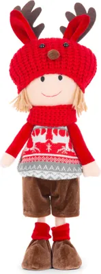 Immagine prodotto di Decorazione MagicHome Natale, Ragazzo con cappello rosso-grigio, 42 cm