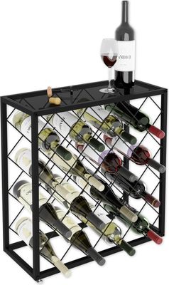 Lenmar Serie LOFT Weinregal aus Metall für Flaschen, 25 Flaschen, Wein, Flaschenregal, Kellerregal, Regale, Flaschenhalter Robuste LOFT 1-25