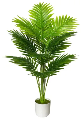 Image de Plante artificielle en pot, fleurs en soie, plantes artificielles vertes, grande plante artificielle en soie, plante d'intérieur, plante en plastique, plante de bureau, décoration pour le salon, le balcon, le jardin (palmier de 80 cm de haut)