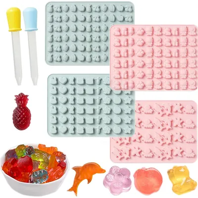 Produktbild von Süßigkeitenkleberform, hochtemperaturbeständiges Silikonmaterial, geeignet für Schokolade in Frucht-/Tierform, weiche Süßigkeiten, Gelee