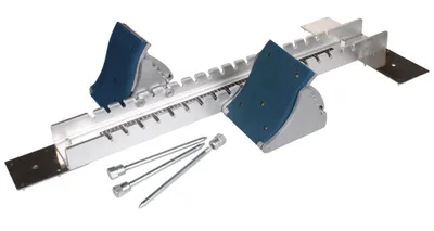 Produktbild von Starterblock aus Aluminium und PVC mit Federmechanismus, 4-fach einstellbar, 96x38x16 cm
