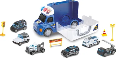 Immagine prodotto di WIKY Auto della polizia con effetti e 6 macchinine 34 cm