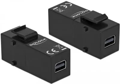 Obrázek produktu pro DeLOCK 86377, Plochý, Černá, Mini DisplayPort, Mini DisplayPort, Samice, Samice