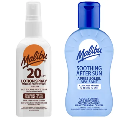 Immagine prodotto di Malibu SPF20 Spray impermeabile 100 ml + balsamo dopo il sole 100 ml