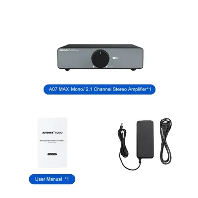 Obrázek produktu pro Zesilovač AIYIMA A07 MAX, stereofonní výstup 300 W, monofonní režim 600 W, vysoce kvalitní zvuk, s 48V EU zástrčkou