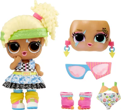 A LOL Surprise doll and its accessories are displayed against a white background.
