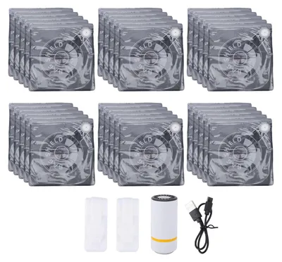 Immagine prodotto di 30 sacchetti sottovuoto per filamenti con pompa elettrica USB, 32 x 34,9 cm, sacchetti resistenti alla luce per stampanti 3D