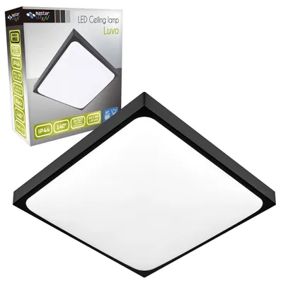 Obrázok produktu pre MasterLED LED stropné svietidlo štvorcové čierne, 2×E27, IP44, povrchové svietidlo do interiéru