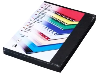 Obrázek produktu pro Desky A4 Delta, kartonové, kůže, černé, 100 ks