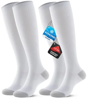Immagine prodotto di CALZE COMPRESSIVE PULIOU, per donna e uomo, confezione da 2 paia, 20-30 mmHg, per favorire la circolazione sanguigna