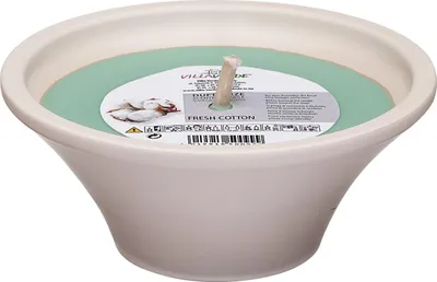 Produktbild von Villa Verde Duftkerze in Keramikschale Fresh Baumwolle, Höhe: 8 cm, Ø 18 cm