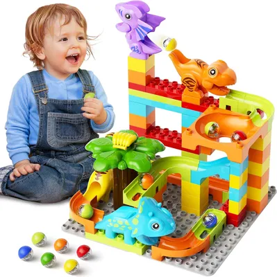 Image de Kit de construction de dinosaure, 78 pièces, jeu de labyrinthe interactif, jouet STEM, pour enfants à partir de 3 ans