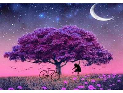 Image de 40x30 cm Diamants Peinture à faire soi-même DIY Diamond Painting Arbre