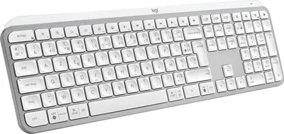Immagine prodotto di Logitech MX Keys S - Dimensioni complete (100%) - RF Wireless + Bluetooth - Interruttore a forbice - AZERTY - LED - Alluminio - Bianco