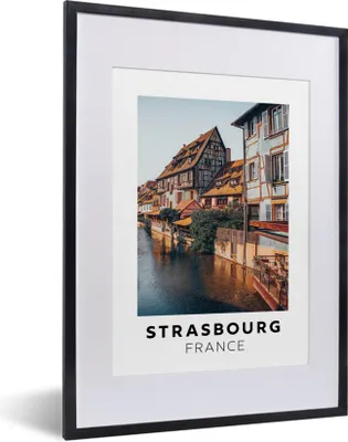 Produktbild von MuchoWow® Gerahmtes Poster Frankreich - Wasser - Haus 30x40 cm - Poster mit Schwarzem Bilderrahmen Wandposter Rahmen Foto Bilder - Wandposter Schlafzimmer