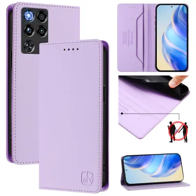 Obrázek produktu pro Kožené pouzdro pro ZTE nubia RedMagic 11 Pro, flipové pouzdro s přihrádkami na karty, peněženkou a stojánkem Fialový
