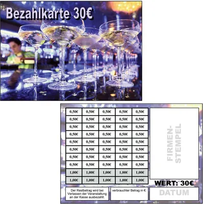 Produktbild von 400 Abstreichkarten Verzehrkarten Wertmarken Guthabenkarten 30 Euro Bezahlkarten 400VA30