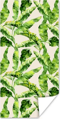 Produktbild von MuchoWow® Poster Palmenblatt - Muster - Tropisch 60x120 cm - Wandschmuck