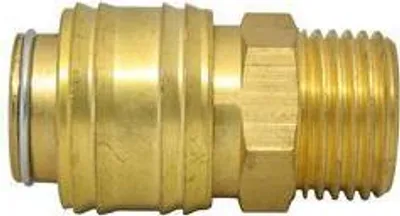 Image de Raccord rapide Airtool NUQ-2, pour compresseur, 1/4", laiton, filetage exterieur, pour air