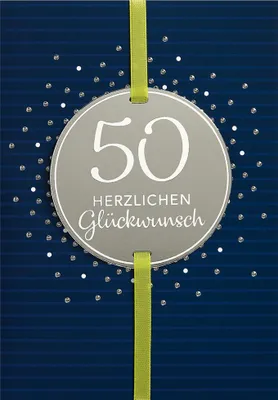 Produktbild von 50 Geburtstag Glückwunschkarte im Format 115x17cm mit Umschlag