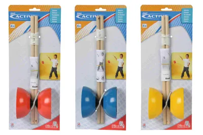 Obrázek produktu pro Diabolo z plastu s dřevěnými tyčkami, 1 ks. Barva se liší.