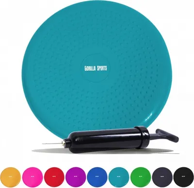 Produktbild von GORILLA SPORTS® Balancekissen - inkl. Pumpe, 33 cm Durchmesser, Anti-Burst, Rutschfest, Noppen, Türkis - Luftkissen, Ballsitzkissen, Balancekissen, Balance Board, Balance Pad, Noppenkissen
