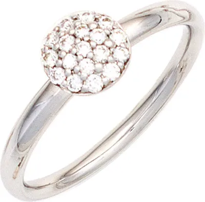 Produktbild von Ring Damenring mit 18 Diamanten Brillanten 0,20ct. 585 Gold Weißgold Diamantring Innenumfang 58mm  Ø18.5mm