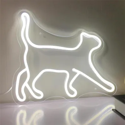 Produktbild von NEON LED Licht, dekorative Wand-Leuchte, Katze laufend, weißes Licht, ca. 40 x 37,5 x 2 cm