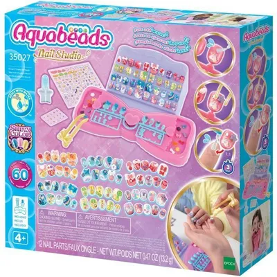 Immagine prodotto di Set per manicure, AQUABEADS Mon salone di bellezza per decorare le unghie, sicurezza e autonomia, polvere magica