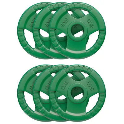 Produktbild von GORILLA SPORTS® Hantelscheiben - Einzeln 1,25-25kg / Set 30kg, 50mm, Gripper, Guss, Gummi - Gewichtsscheiben, Olympia Gewichte, Langhantel, Hantel