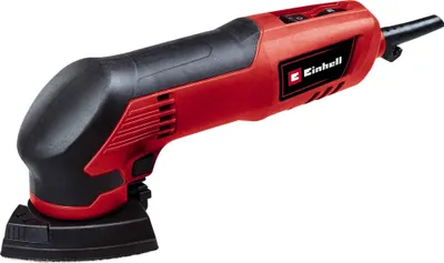 A red and black Einhell delta sander is shown against a white background.
