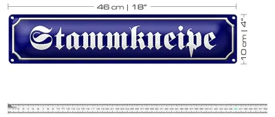 Produktbild von Blechschild Straßenschild 46x10cm Stammkneipe Essen Bar Dekoration
