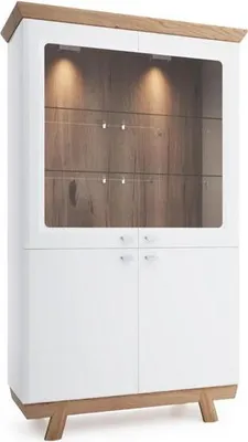 Produktbild von Vitrine Glasvitrine Glasschrank Massivholzschrank Hochschrank Schrankvitrine