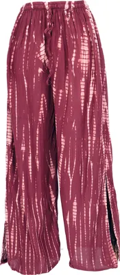 Produktbild von Batik Palazzohose, Hosenrock, Schlaghose, Hippie Goa Hose - Rot, Damen, Viskose, Hosen