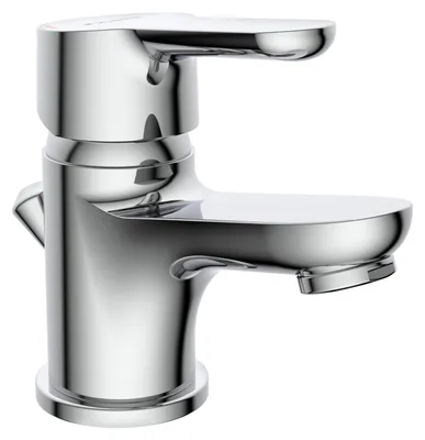 Produktbild von SCHÜTTE VICO, Waschtischarmatur mit Zugstange, Wasserhahn Bad mit Ablaufgarnitur,  Chrom