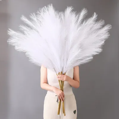 Künstliches Pampasgras 12 Stk. 113 cm weiß für Vasen